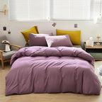 Luxlovery Purple Comforter Set Full Dusty Purple Bedding Comforter Set Modern Solid Lilac Soft Breathable Pale Mauve Blanket Quilts 3 Piece Bedding Set for Women Men Adults