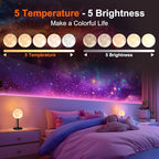 Moon Lamp LED Night Light - Dimmable Bedside Lamps Small Modern Bedroom Lamp LED Desk Light with 25 Lighting Modes 3D Printed Realistic Moon Surface - Perfect for Girls Boys Kids Birthday