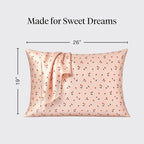 Kitsch Satin Pillowcase with Zipper for Hair & Skin - Softer Than Silk Pillow Cases, Smooth Cooling Satin Pillow Case, Wrinkle-Free, Machine Washable, Pillow Cases Standard Size 19x26 - Cherry Print