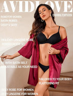 Avidlove Women's Kimono Robe Short Satin Pure Short Silky Robes