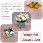 12 Inch Pink Square Faux Fur Rug, Small Product Photography Background, Perfect for Jewelry, Mini Bags, Nail Art, Small Vases and Other Desktop Photography (1pcs)