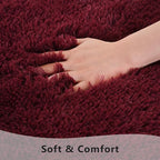 Burgundy Red Runner Area Rugs for Bedroom Living Room, 2x6 Feet Fluffy Bedside Rugs, Soft Shaggy Carpet for Kids Room Nursery, Cute Furry Rugs for Girls Boys Dorm Room Home Decor