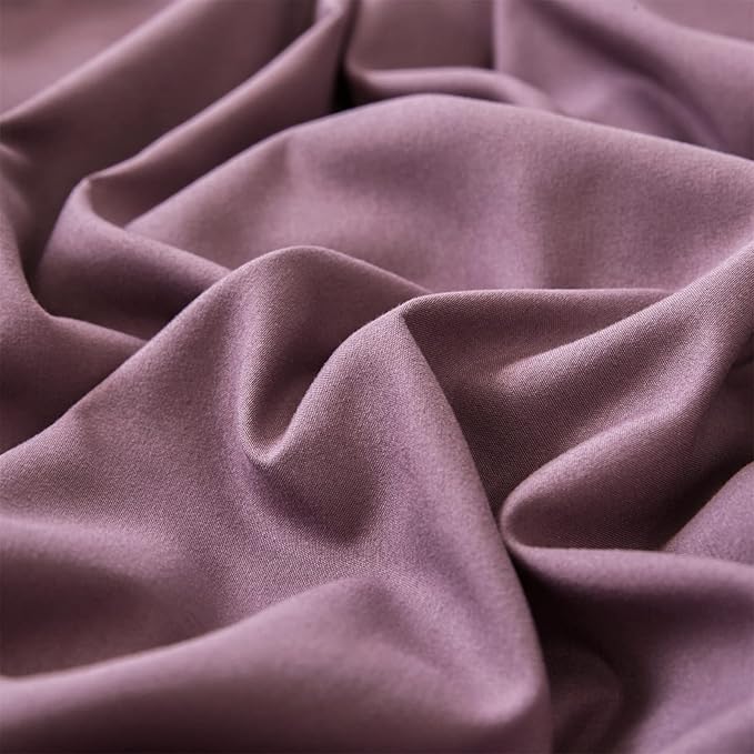 Luxlovery Purple Comforter Set Queen Pale Mauve Bedding Comforter Set Modern Solid Lilac Dusty Purple Blanket Soft Breathable Blanket Quilts 3 Piece Bedding Set for Women
