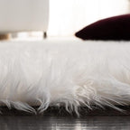 SAFAVIEH Faux Sheep Skin Collection 6' x 9' Ivory FSS115A Silken Glam 2.35-inch Thick Area Rug