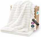 Bedsure GentleSoft Twin Blanket for Bed, Cozy Soft Twin Size Fleece Throw for Women and Girls, Dorm Room Essentials and Graduation Gift for Her, Off White, 60x80 Inches