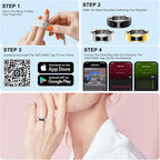 uaue Smart Health Ring for Women Men, Vibration Alert, Touch Control, Fitness Tracker Ring with Sleep/Women's Health/Heart Rate/Steps, IP68 Waterproof for iPhone and Android, Gold 9, No Subscription