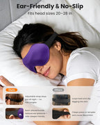3 Pack Sleep Masks for Women & Men: True Blackout Eye Mask for Sleeping, 3D Contoured Zero Eye Pressure, Lash-Friendly, Side Sleeper Comfort, Airplane Travel Essentials, Night Eye Cover Blindfold