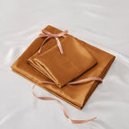 BEDELITE California King Sheets Set, Luxury Soft Burnt Orange Satin Sheets for Hair and Skin, Similar to Silk Bed Sheets Set 4 Pieces with 1 Deep Pocket Fitted Sheet, 1 Flat Sheet, and 2 Pillowcases