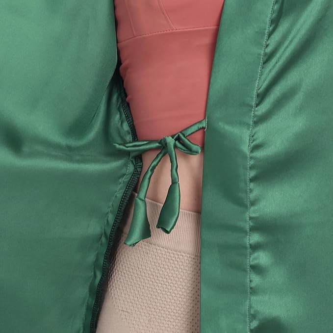 Silk Robes for Women Ankle Length Satin Kimono Robes with Belt Bridemaids Sleepwear Bachelorette Nightgown