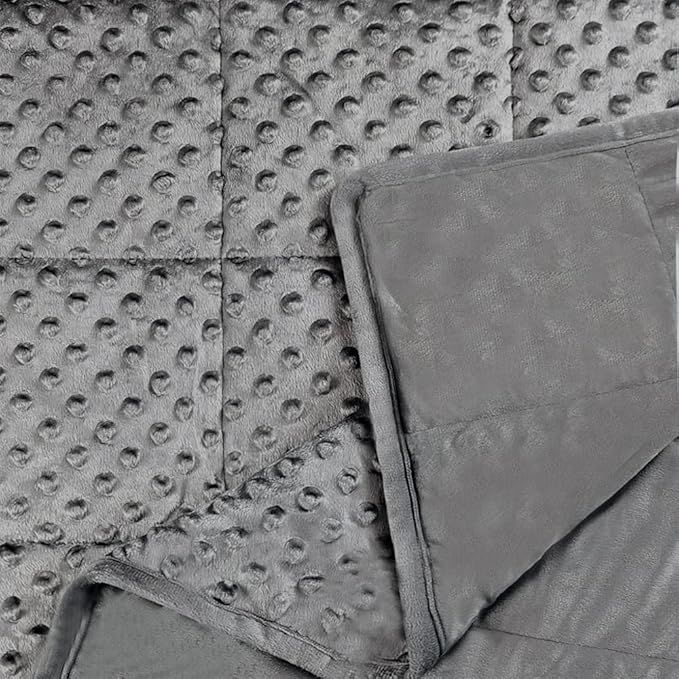 ALANSMA Reversible Weighted Blanket for All Season, Luxury Velvet, Warm and Cool, Adult 7Lb Grey Weighted Blanket, Enjoy Sleeping Anywhere(Grey,40"x60" 7lbs)