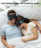 MUSICOZY Bluetooth Sleep Headphones, Wireless Sleep Mask with Bluetooth 5.4, Ultra-Thin Stereo Speakers, 14H Playtime, Comfortable Eye Mask for Side Sleepers, Travel & Relaxation Gifts for Men Women