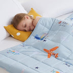 HOSUKKO Weighted Blanket - 5 lbs Blue Airplane Heavy Blanket - Breathable Blanket(36 * 48 inches, 5 lbs)