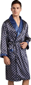 Haseil Men's Satin Robe Dragon Luxurious Silk Spa Long Sleeve House Kimono Bathrobe