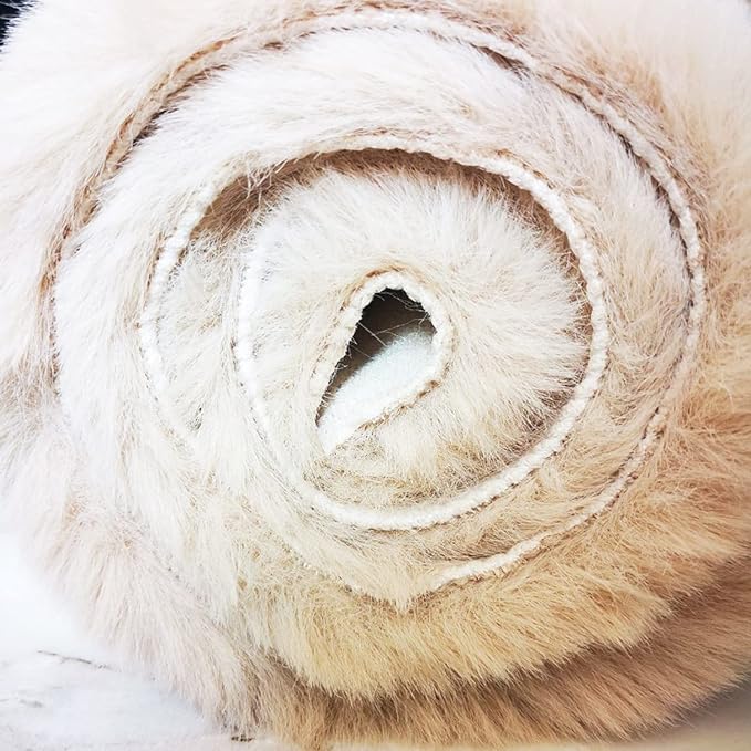 Ghouse Soft Faux Sheepskin Fur Rug 4x6 Light Brown Beige Fluffy Bedside Rugs Plush Rug Shag Nursery Carpet Area Rugs for Living Room Bedroom Playing Room Decor
