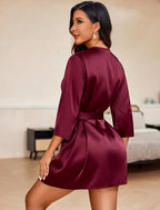 Avidlove Women's Kimono Robe Short Satin Pure Short Silky Robes