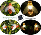 Honeybee Solar String Lights,Waterproof 20FT 30Led Bumble Bee Shape Solar Powered Fairy String Lights for Outdoor Garden Summer Party Wedding Xmas Decoration(Warm White)