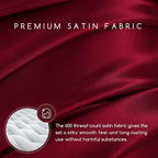 MR&HM Satin Bed Sheets, Queen Size Sheets Set, 4 Pcs Silky Bedding Set with 15 Inches Deep Pocket for Mattress (Queen, Burgundy)