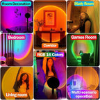 JIMEI Sunset Lamp Projector Led Lights for Bedroom Night Light RGB Lights Sun Sunlight Sunrise Lamp Mood Lighting Home/Room Decor Christmas Gifts for Women,Tabletop Multicolor