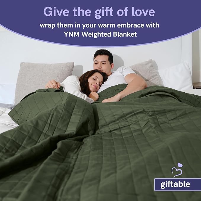 YnM 10lbs Weighted Blanket for Adults, Cotton Heavy Bed Throw Blanket with Cooling Glass Beads for All Season Use, Ideal for ~90lbs (48x72 Inches, Twin/Full, Fuchsia Purple)