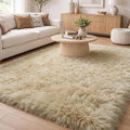 Amdrebio Beige Area Rugs for Bedroom Living Room, 5x8 Fluffy Plush Shag Furry Cute Rug for Kids Room Decor Aesthetic, Soft Shaggy Fuzzy Neutral Tan Carpet for Teens Baby Nursery Playroom Preppy Dorm