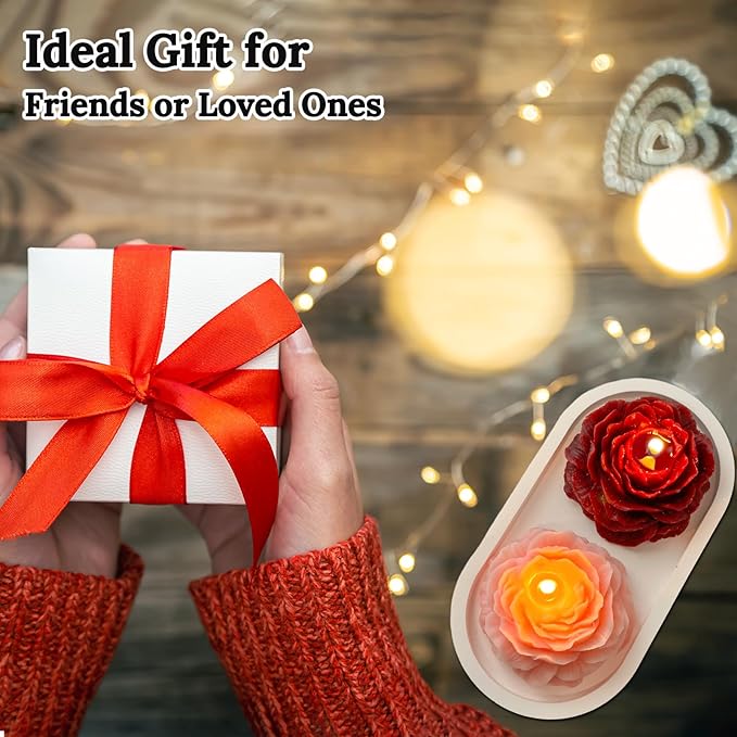 4 Packs Peony Flower Shape Candles for Women - 3 Inch Aromatic Pastel Aesthetic Candle with Fragrance - Christmas Gift for Friends Colleagues and Classmates