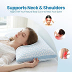 QUTOOL Double Sided Cooling Pillow for Hot Sleepers, Shredded Memory Foam Pillows Standard Size Set of 2, Adjustable Soft & Firm Gel Bed Pillow for Side, Back, Stomach Sleepers