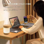 Premium Sustainable Bamboo Mini Humidifier (Improved Version) – 400ml Ultrasonic Cool Mist, Quiet Desktop Design with Phone Stand, Dual LED Light, USB-C, Auto Shut-Off for Bedroom & Office