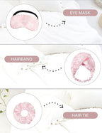 EPLAZA Silk Pajamas for Women Satin Pajamas Set 5 Pcs Long Sleeve Print Pattern Button Down Pjs Sleepwear Loungewear Set