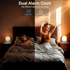 Vivilumens Sound Machine Alarm Clock, Gentle Sunrise Wake Up Light Alarm Clock for Heavy Sleepers Adults, Dimmable Night Light & RGB Meteors Lights Mode, 10 Natural Sounds, Great Gifts for Her