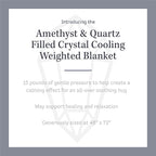Dream Lab Amethyst and Quartz Crystal Cooling Reversible Weighted Blanket with Removable Cover, 15 Pounds, Grey