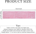 duduta Pink Faux Fur Table Runner 72 inches Long, Fluffy Spring Easter Dresser Runner Coffee Table Runner Girls Room Decor