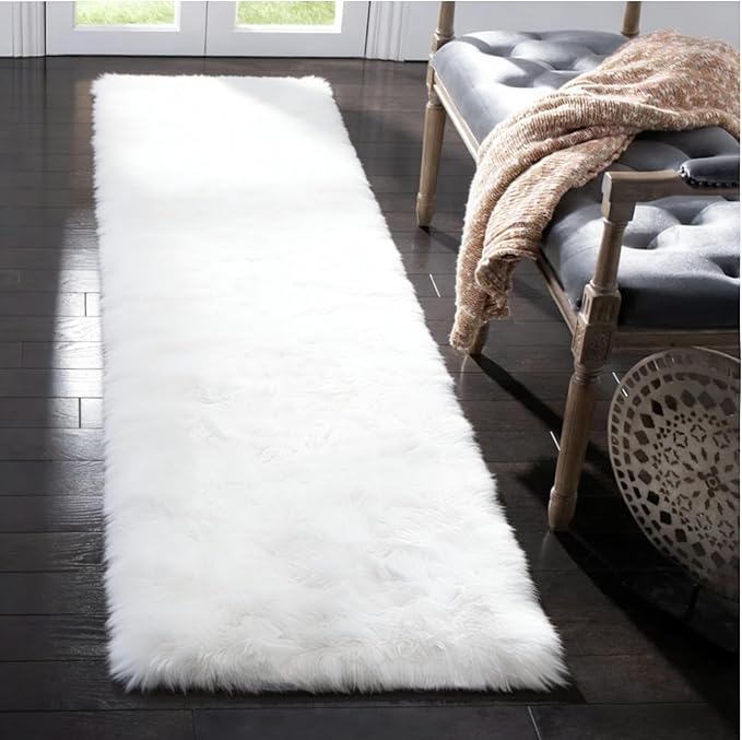 2x4 Non-Slip Shaggy Runner Rug, Ultra Soft Fluffy Plush Modern Indoor Area Rug for Hallway Bedroom Living Room Kitchen Entryway Fuzzy Carpet