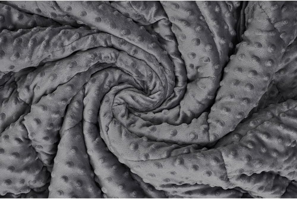 TONGDADA Minky Weighted Blanket | 36''x48'',5lbs | Cozy and Soft Minky Weighted Throw Blanket | Luxury Velvet with Premium Glass Beads |Dark Grey