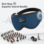ZUMUSEN Bluetooth Sleep Headphones, 3D Wireless Music Eye Mask with Ultra-Thin Stereo Speakers, Adjustable Sleep Mask for Side Sleepers, Perfect for Travel, Meditation, Relaxation