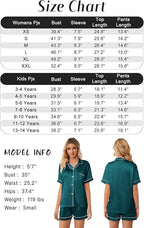 Girls & Womens Satin Pajamas Set, Silk Button-Down Sleepwear 2 Piece Nightwear, 3 Years - Women XXL