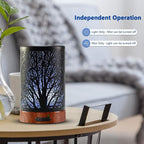 EQUSUPRO Essential Oil Diffuser 150ml Black Metal Aromatherapy Oil Diffuser Ultrasonic Cool Mist Diffuser with Auto Shut-Off Protection,7 Colors Changed LED for Home Office SPA Yoga (A-Tree)