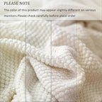 LOMAO Knitted Throw Blanket with Tassels Bubble Textured Lightweight Throws for Couch Cover Home Decor (Cream, 50x60)