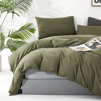Luxlovery Olive Green Comforter Set Twin Army Green Bedding Comforter Set Solid Green Blanket Quilts Modern Soft Breathable Minimalist Moder Dark Green Comforters Set