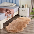 Faux Sheepskin Khaki Fuzzy 2x4 Super Soft Fluffy Carpet Shag Rug for Living Room Bedroom Decor