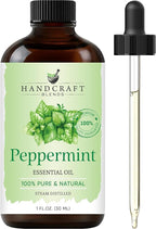 Handcraft Blends Peppermint Essential Oil – 1 Fl Oz – 100% Pure and Natural – Premium Grade Essential Oil for Diffuser and Aromatherapy, Skin, Massage, Candle and Soap Making Fragrance