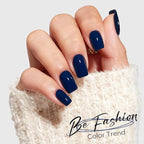 Modelones Navy Blue Press on Nails, Short Square Fake Nails, Reusable Nail Kit with Nail Glue Adhesive Tabs Mini Nail File, Nails Press Ons 32Pcs16 Sizes, Women Girl Gift