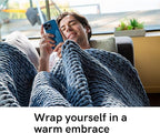 YnM Velvet Weighted Blanket, Handmade Chunky Knitted Design, Soft and Cozy, Temperature Regulating and Breathable, Machine Washable Throw for Sleep or Home Decor (Blue, 50x60 Inch, 10lbs)