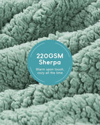 Cottonblue Jacquard Weighted Blanket 15 lbs for Adults Queen Size, Ultra Soft Sherpa Fleece Blanket for Relax and Sleep, Cozy Comfort Heavy Bed Blankets with Glass Beads, 60x80 Inches, Sage Green