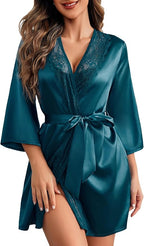 Avidlove Women's Kimono Robe Short Satin Pure Short Silky Robes