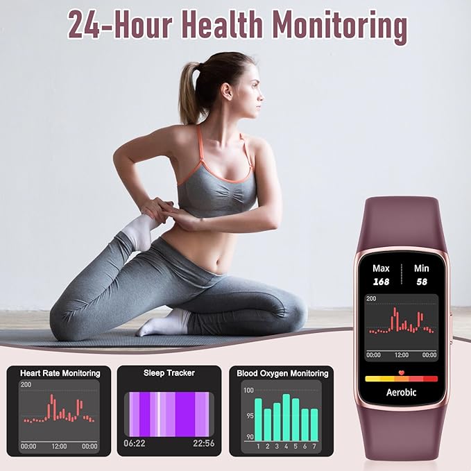 Zeacool Fitness Tracker with 24/7 Heart Rate, Blood Oxygen Sleep Monitor, 123 Sports Modes Calories Smart Watch,IP68 Waterproof Step Counter Activity Trackers Health Pedometer for Women Men