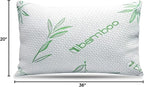 King Size Rayon Derived from Bamboo Pillow, Cooling Shredded Memory Foam Bed Pillows Sets for Back, Stomach, Side Sleepers, Adjustable Soft Firm, Washable Cover, King (Pack of 1)