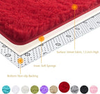 DETUM Red Rug 6x9 Feet - Fluffy Red Area Rugs for Bedroom Shaggy 6' X 9' Living Room Rug Soft Rugs for Kids Room Non-Slip Nursery Office Dorm Washable Carpets Home Decor