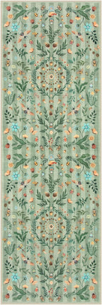 Lahome Chloe Insect Botanical 2x6 Rug Runners for Hallways Non Slip,Green Kitchen Runner Rugs Washable Bathroom Carpet Runner,Soft Non Slip Indoor Runners for Entryway Laundry Bedroom(Green,2x6)