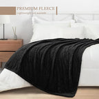 Exclusivo Mezcla Fleece Black Throw Blanket for Couch Sofa, Ultra Soft, Lightweight and Fluffy Blankets for Women, All Season, 50x60 Inches