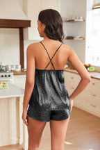 EKOUAER Silky Pajama Set for Women V-Neck Satin Camisole Lingerie Sets Party Loungewear Sleepwear